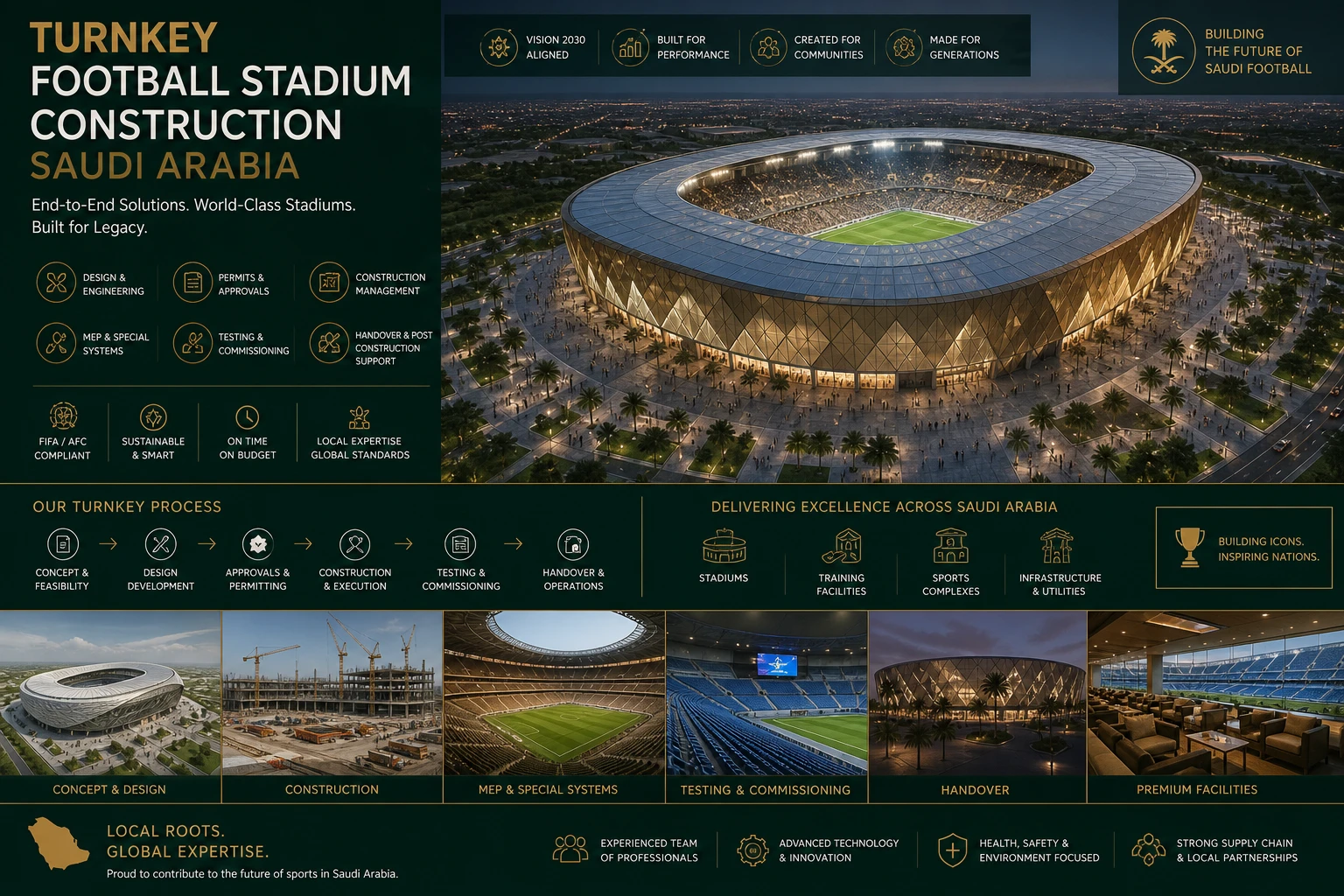 إنشاء ملاعب كرة القدم